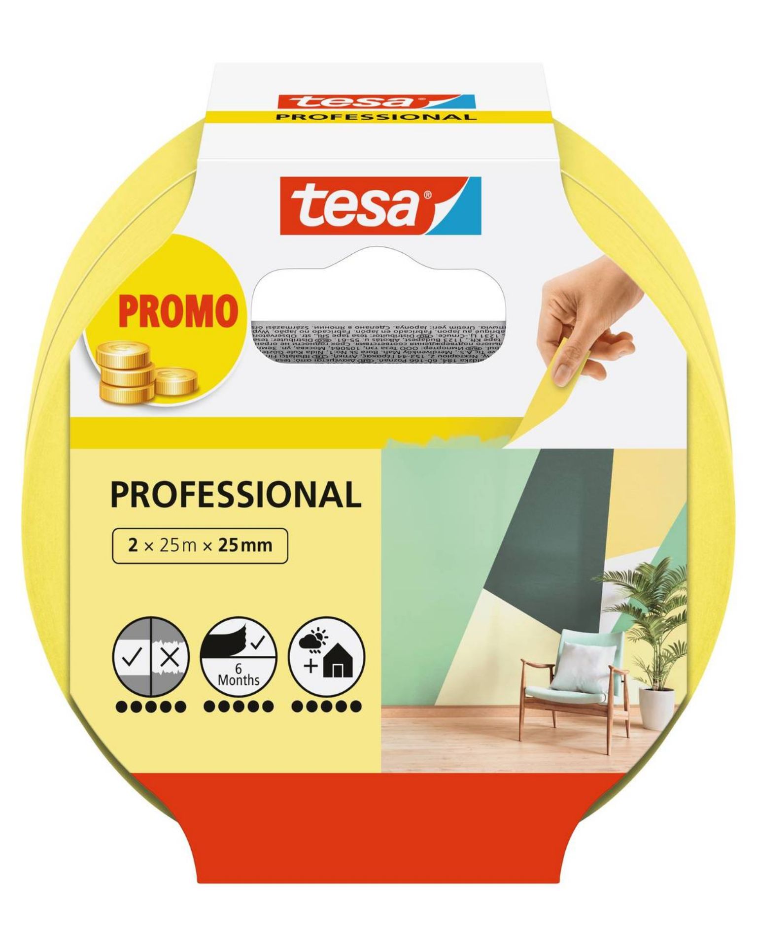 Bilde av Tesa Maskeringstape Precision Inne 2 Pk - 25mm X 25 M