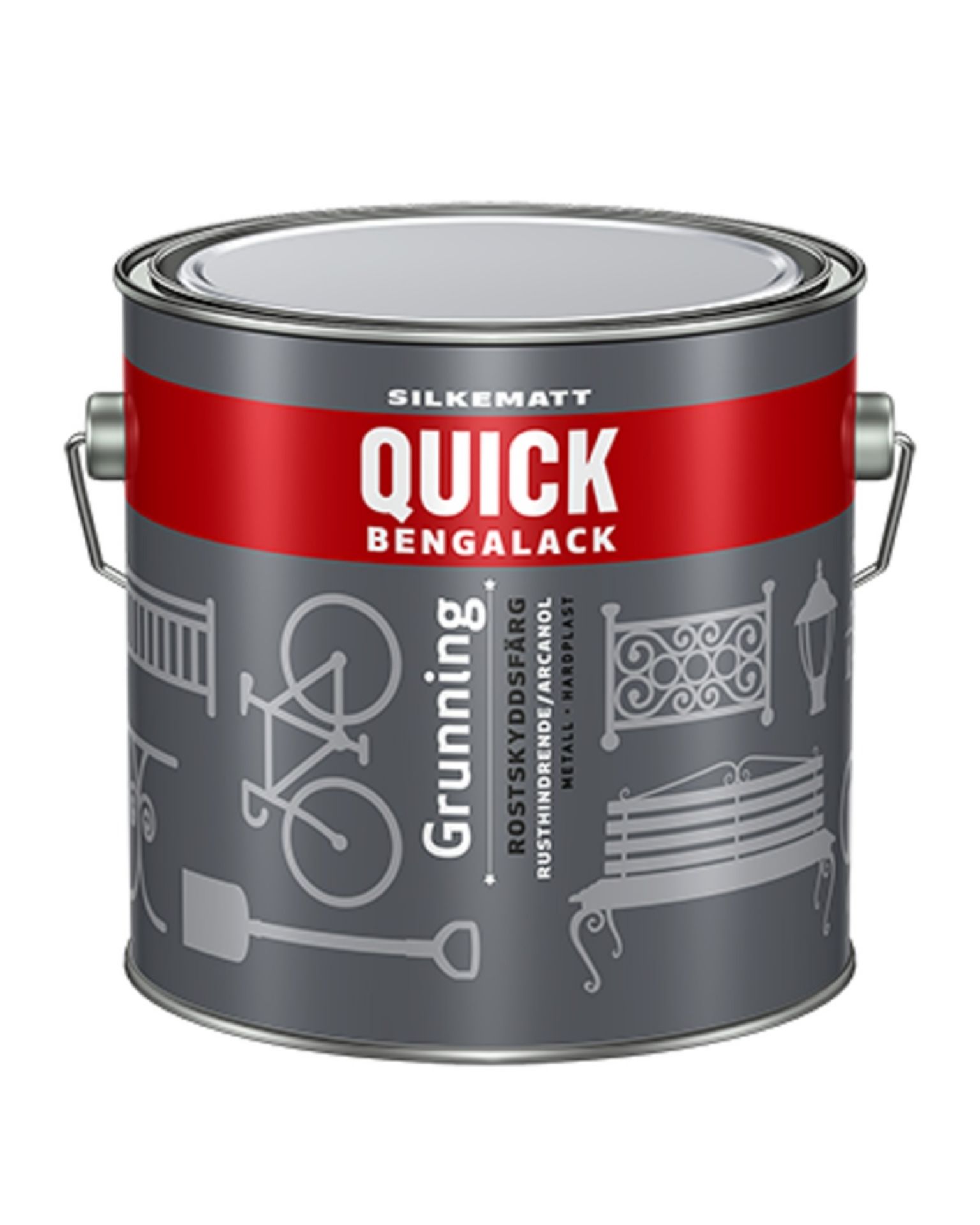 Bilde av Quick Bengalack Grunning Sort Silkematt 3ltr