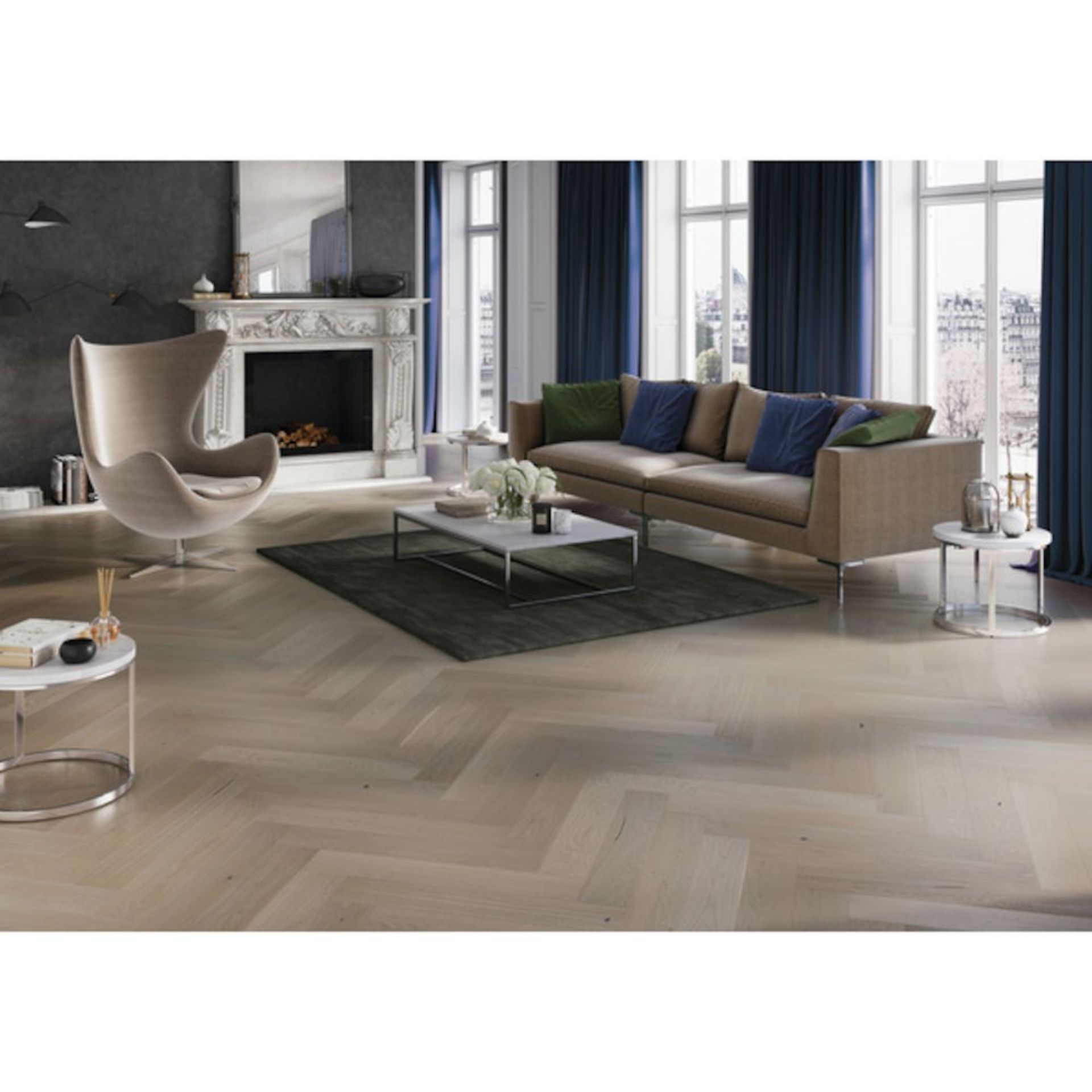 Bilde av Saga Herringbone Parkett Platinum